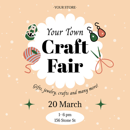 Craft Fair With Presents And Jewelry Instagram Design Template