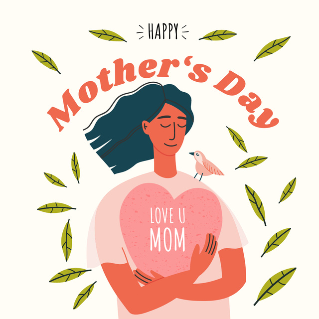 Designvorlage Happy Mother's Day with Love für Instagram