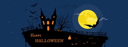 Plantilla de diseño de Halloween Celebration with Scary Ship Facebook cover 