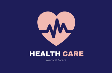 Healthcare Services Ad with Illustration of Cardiogram Thank You Card 5.5x8.5inデザインテンプレート