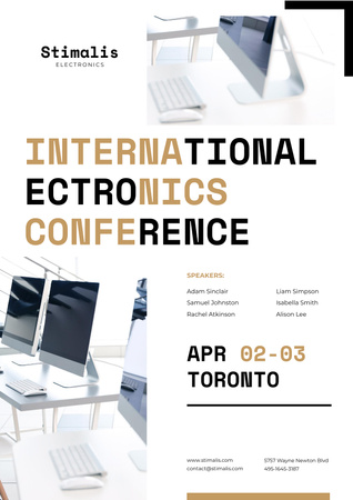 Electronics Conference Annoucement Poster tervezősablon