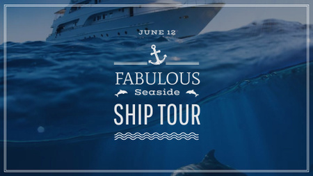 Ontwerpsjabloon van FB event cover van Seaside Resorts Promotion Ship in Sea