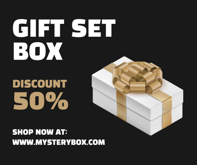 Designvorlage Gift Set Box Black für Facebook