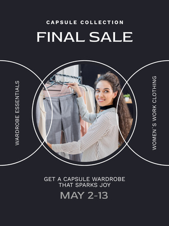 Рекламное объявление о финальной распродаже капсульной коллекции одежды Poster US – шаблон для дизайна