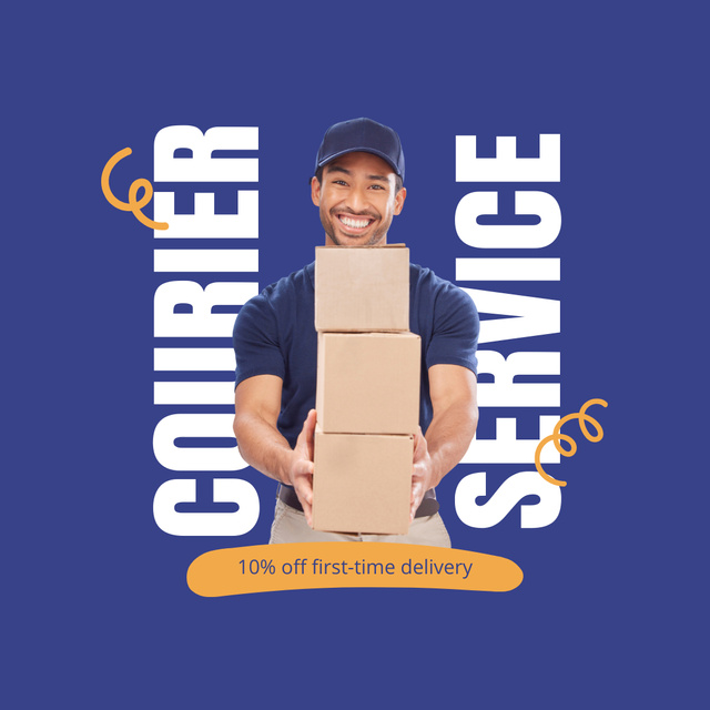Courier Services Minimalist Promo Layout Instagram AD Design Template