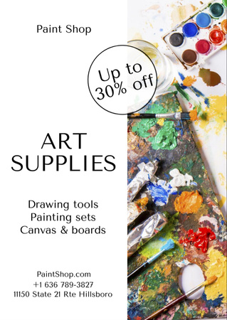 Unmissable Art Supplies And Tools Sale Offer Flyer A6 Design Template