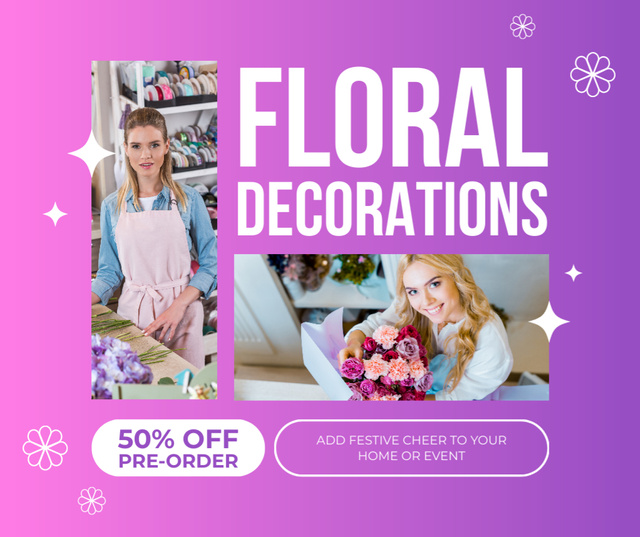 Reduced Prices for Pre-Order Flower Designs Facebook Design Template