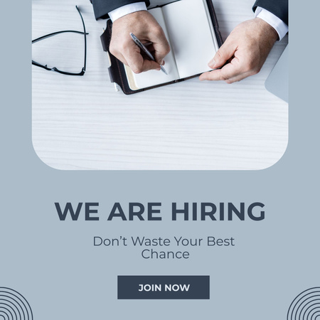 Vacancy Ad with Businessman Instagram Design Template