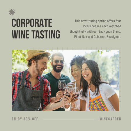 Invitation to Corporate Wine Tasting Announcement Instagram Design Template