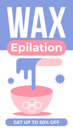 Waxing Advertising with Pink Bowl Instagram Story Design Template
