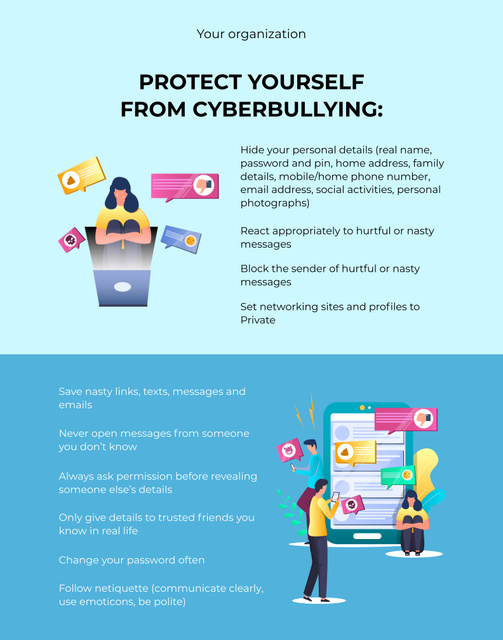 Protection from Cyberbullying Poster 22x28in Design Template