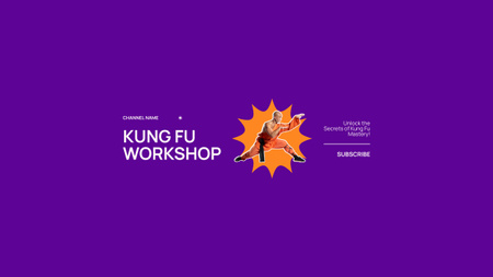Ontwerpsjabloon van Youtube van Kung Fu Workshop Advertentie