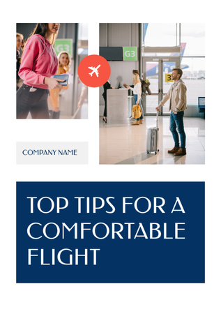 Platilla de diseño List of Tourist Tips for Comfortable Flights Flyer A5