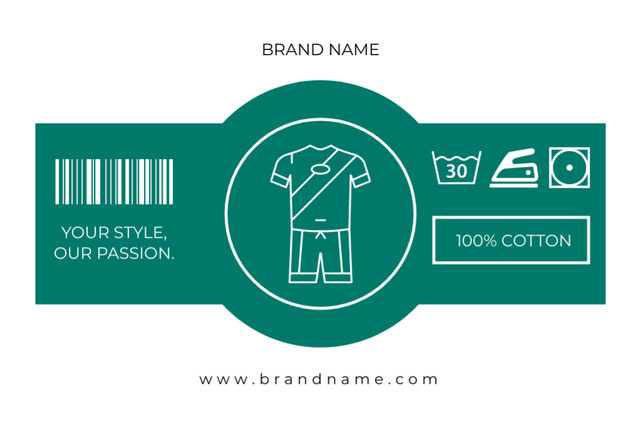 Cotton Clothes Green and White Tag Label Design Template