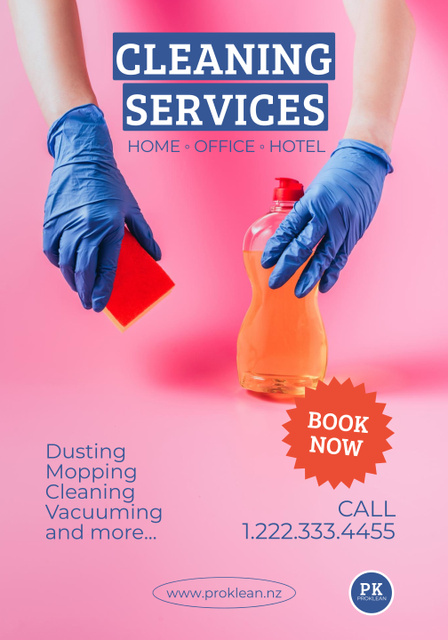 Home and Hotels Cleaning Service Offer Poster 28x40in Design Template