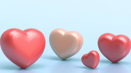 Feriado do Dia dos Namorados com corações festivos Zoom Background Modelo de Design