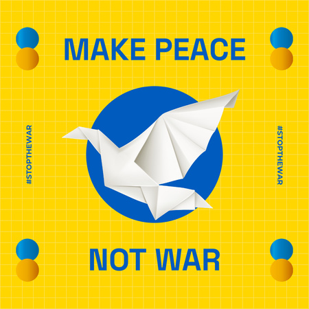 Ontwerpsjabloon van Instagram van Maak vrede geen oorlogszin met de vredesduif