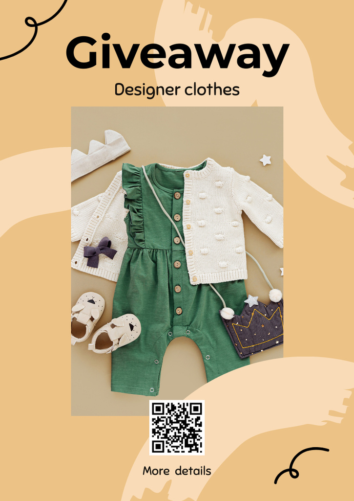 Designvorlage Designer Clothes Giveaway Ad für Poster A3
