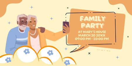 Announcement Of Family Party At House Twitter Design Template