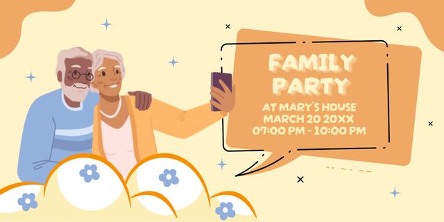 Platilla de diseño Announcement Of Family Party At House Twitter