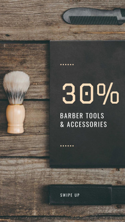 Barbershop Professional Tools Sale Instagram Story – шаблон для дизайну