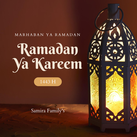 Beautiful Lantern for Ramadan Greetings Instagram Design Template