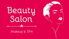 Beauty Salon Ad with Illustration of Young Woman