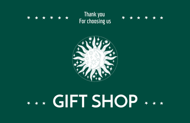 Ontwerpsjabloon van Business Card 85x55mm van Gift Shop Discount Deep Green