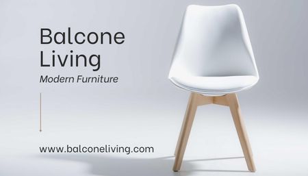 Ontwerpsjabloon van Business Card US van meubilair aanbieding met stijlvolle stoel