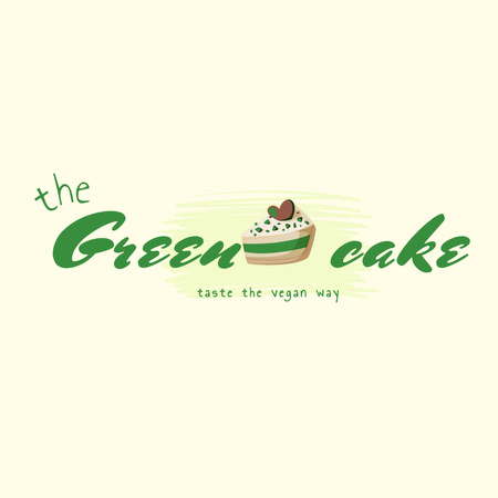 Bakery Emblem with Tasty Vegan Cake Logo 1080x1080px Πρότυπο σχεδίασης