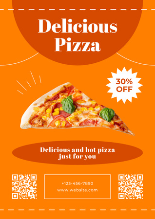 Platilla de diseño Delicious Traditional Discounted Pizza Poster