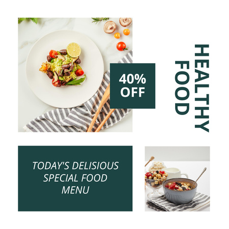 oferta de desconto em alimentos saudáveis Instagram Modelo de Design