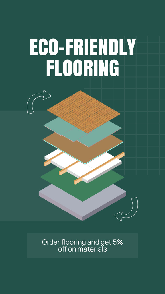 Plantilla de diseño de Eco-friendly Flooring Service With Discount On Materials Instagram Story 