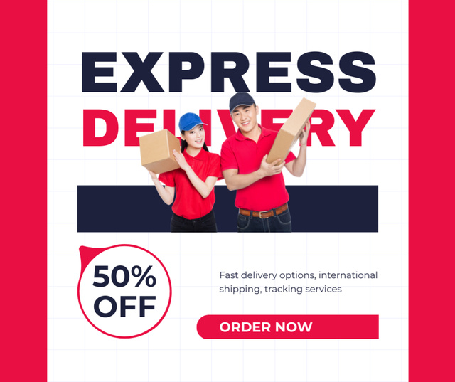 Order Express Delivery Now Facebookデザインテンプレート
