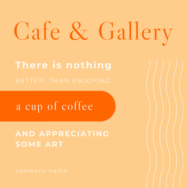 Ontwerpsjabloon van Instagram van Stunning Cafe And Gallery Promotion
