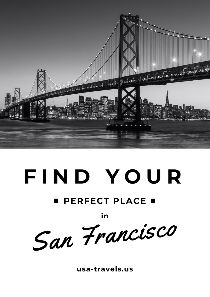 San Francisco Scenic Bridge View Poster Tasarım Şablonu
