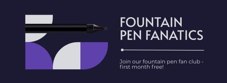 Offer of Fountain Pen from Stationery Shop Facebook cover Design Template