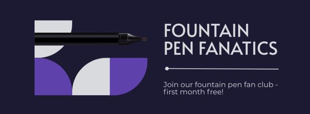 Offer of Fountain Pen from Stationery Shop Facebook cover Design Template