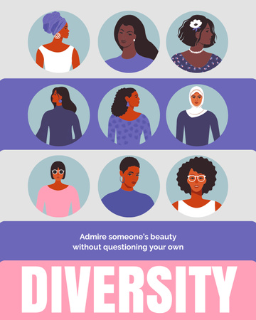 Inspirational Phrase about Diversity Poster 16x20in Design Template