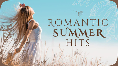 Romantic Summer Songs And Hits Promotion Youtube Thumbnail Design Template
