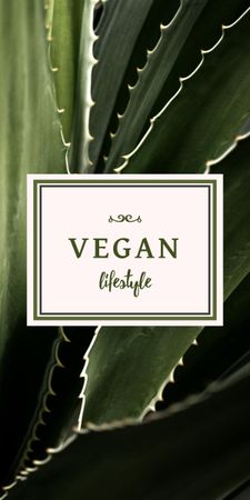 Vegan Lifestyle Concept with Green Leaves Graphic Design Template