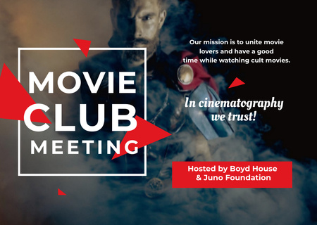Movie club meeting Invitation Card Modelo de Design