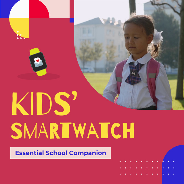 Plantilla de diseño de Useful Smartwatch For Kids At Discounted Rates Animated Post 
