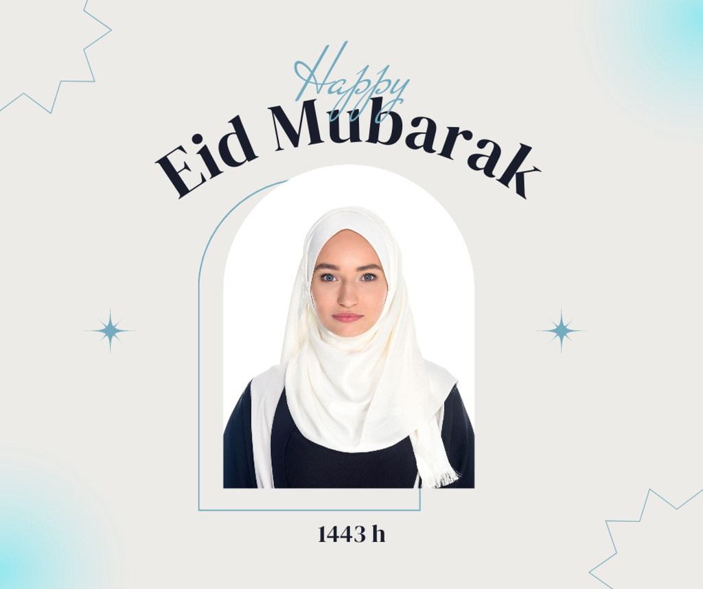Ramadan Greetings with Woman Facebook Design Template