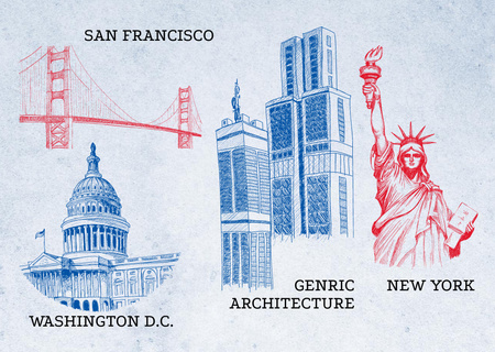 Tour to USA Postcard – шаблон для дизайна