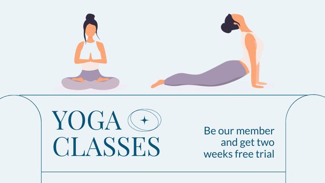 Yoga Classes Promotion with Calm Young Woman Label 3.5x2in Design Template
