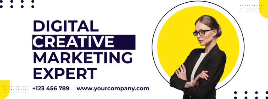 Plantilla de diseño de Services of Digital Creative Marketing Expert Facebook cover 