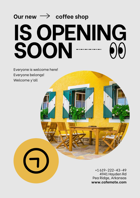 Platilla de diseño Coffee Shop Opening Announcement Poster