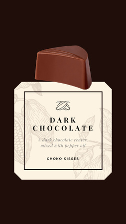 Sweet Dark Chocolate Pieces Instagram Video Story Design Template