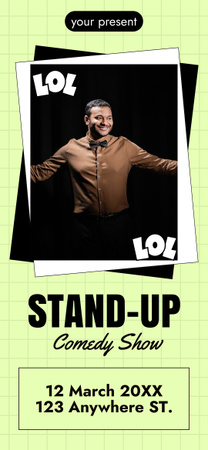 Comedy Show Promo with Man on Stage Snapchat Geofilter Design Template